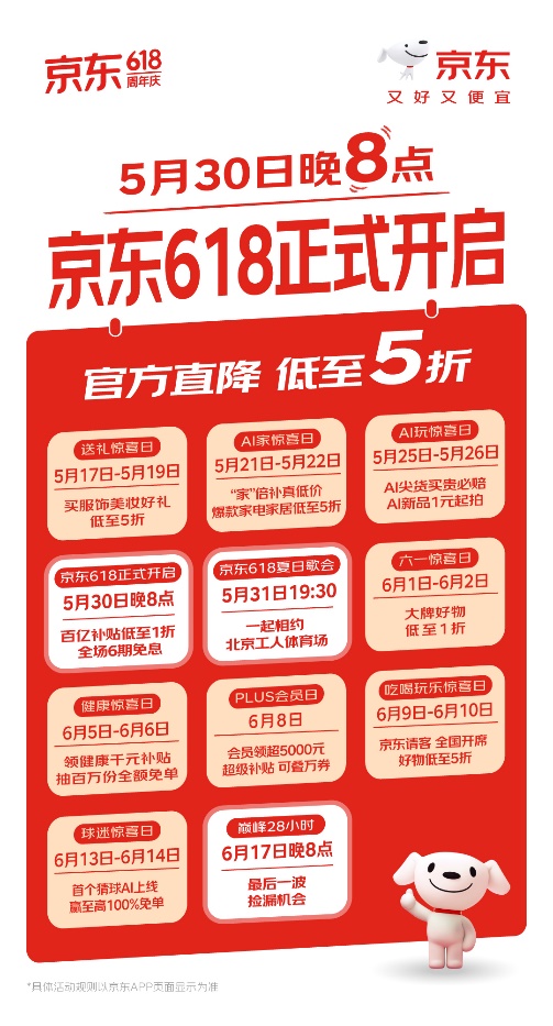 真正的618从5月30日晚8点开启:现货开卖 官方直降 低至5折 真正的618从5月30日晚8点开启:现货开卖 官方直降 低至5折